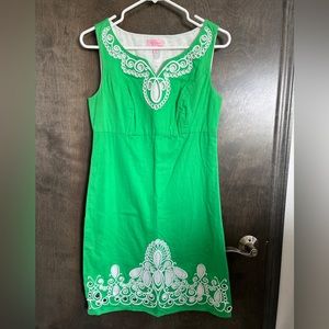 Lilly Pulitzer green embroidered dress